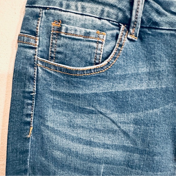 Dogma Distressed Jeans Womens 9/28 Blue Side Split Straight Leg Stretch Casual - Picture 5 of 12